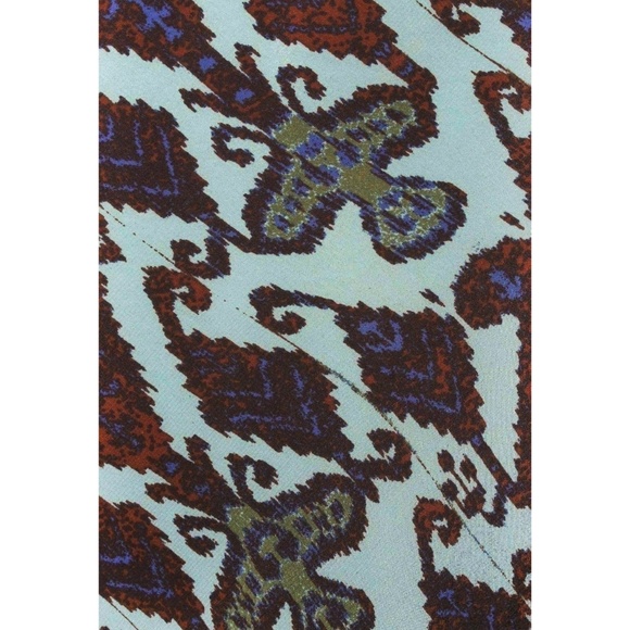 PLENTY TRACY REESE Colorful Tribal Pattern Peplum Boho Silk Pompom Trim Blouse - Picture 6 of 6